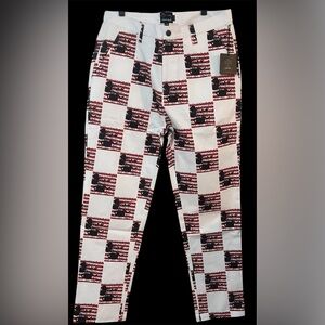 Diamond Supply x Keith Haring Pants Disney Mickey Mouse Checked Board Men's 34